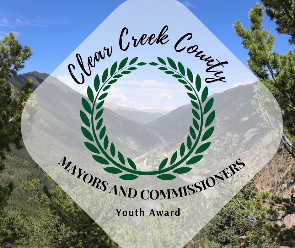 A generic graphic that says Mayors and Commissioners Award in front of a mountain.
