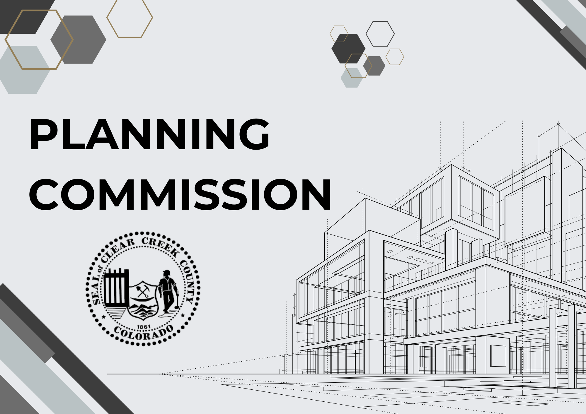 A generic graphic that says Planning Commissioner with a sketch of a building